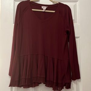 Super soft, maroon long sleeve shirt